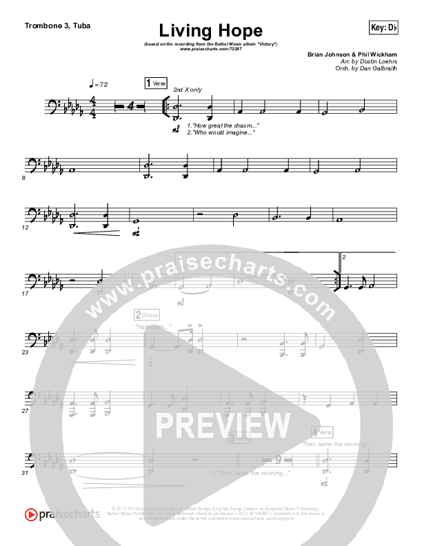 Living Hope Trombone 3/Tuba (Bethel Music / Brian Johnson / Jenn Johnson)
