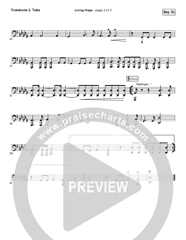 Living Hope Trombone 3/Tuba (Bethel Music / Brian Johnson / Jenn Johnson)