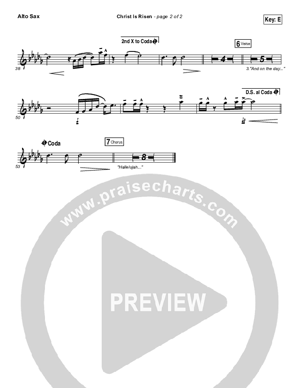 Christ Is Risen Alto Sax (Bethel Music / Hunter Thompson)