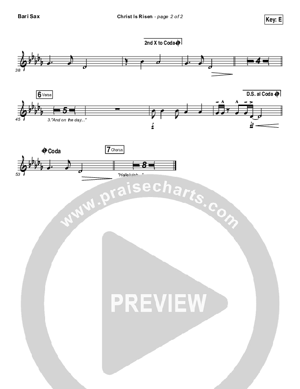 Christ Is Risen Bari Sax (Bethel Music / Hunter Thompson)