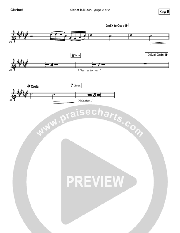 Christ Is Risen Clarinet (Bethel Music / Hunter Thompson)