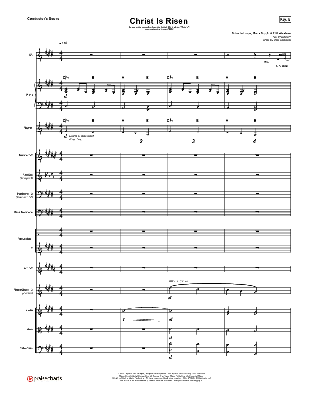 Christ Is Risen Conductor's Score (Bethel Music / Hunter Thompson)
