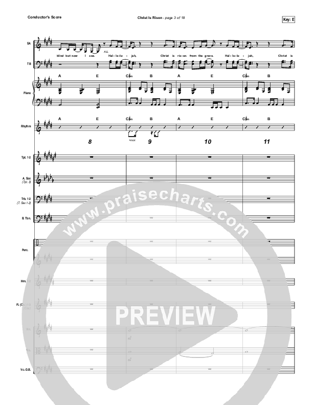 Christ Is Risen Conductor's Score (Bethel Music / Hunter Thompson)