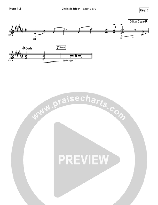 Christ Is Risen French Horn 1/2 (Bethel Music / Hunter Thompson)