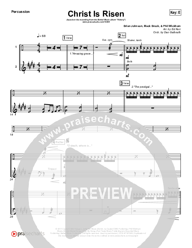 Christ Is Risen Percussion (Bethel Music / Hunter Thompson)