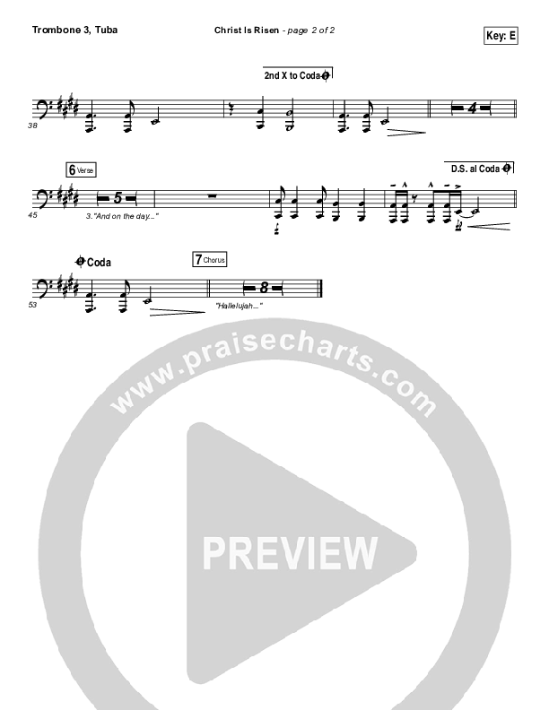 Christ Is Risen Trombone 3/Tuba (Bethel Music / Hunter Thompson)