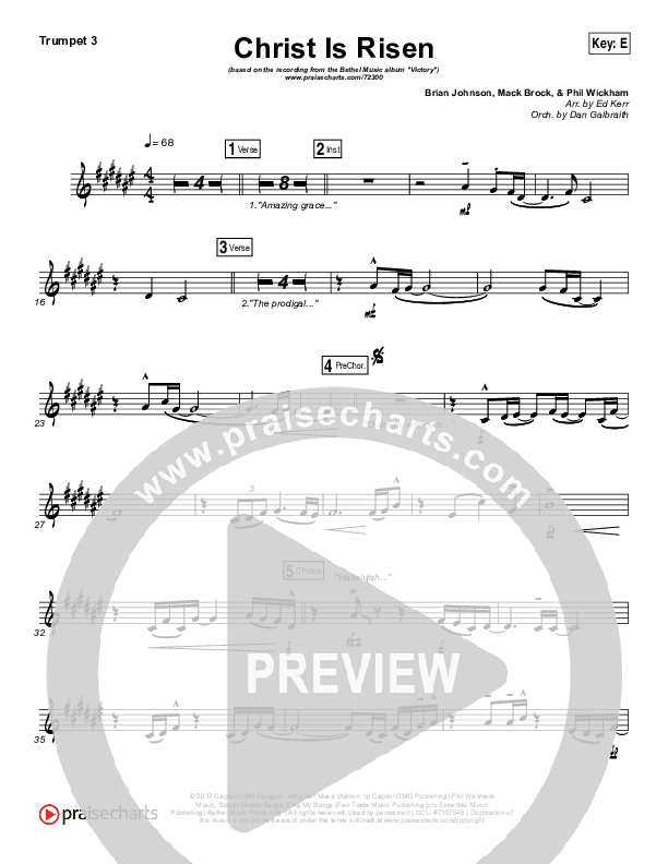 Christ Is Risen Trumpet 3 (Bethel Music / Hunter Thompson)