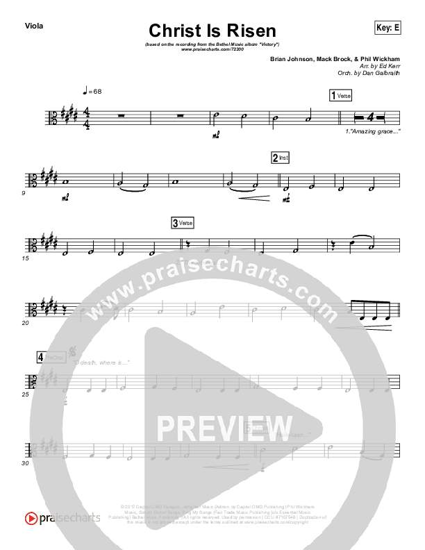 Christ Is Risen Viola (Bethel Music / Hunter Thompson)