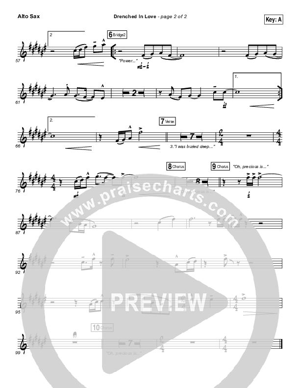 Drenched In Love Alto Sax (Bethel Music / Daniel Bashta / Harvest)