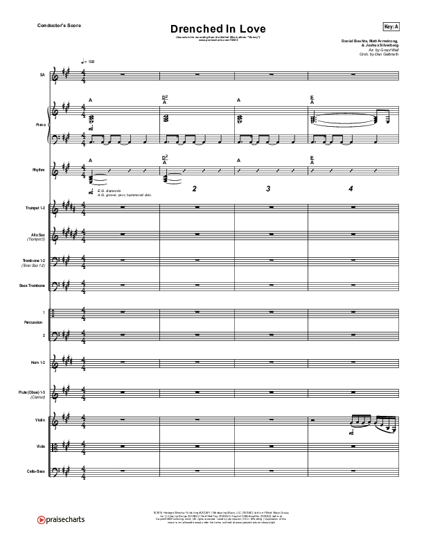 Drenched In Love Conductor's Score (Bethel Music / Daniel Bashta / Harvest)