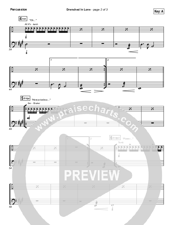 Drenched In Love Percussion (Bethel Music / Daniel Bashta / Harvest)