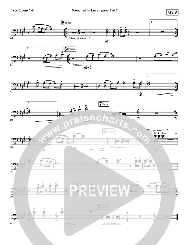 Drenched In Love Trombone 1/2 (Bethel Music / Daniel Bashta / Harvest)