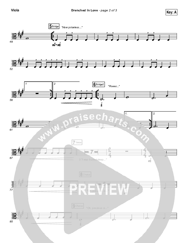 Drenched In Love Viola (Bethel Music / Daniel Bashta / Harvest)