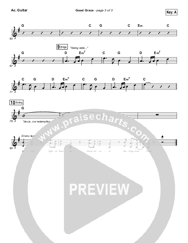 Good Grace Acoustic Guitar (Hillsong UNITED / Joel Houston)