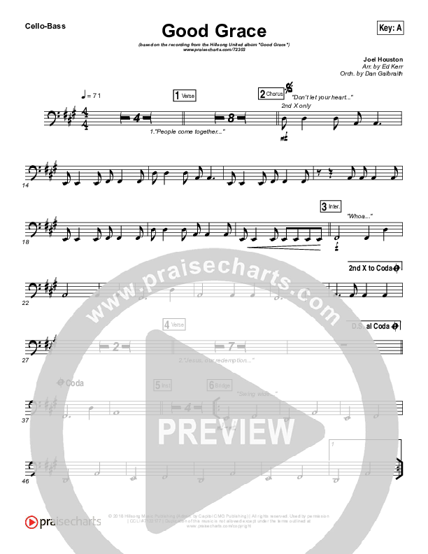 Good Grace Cello/Bass (Hillsong UNITED / Joel Houston)