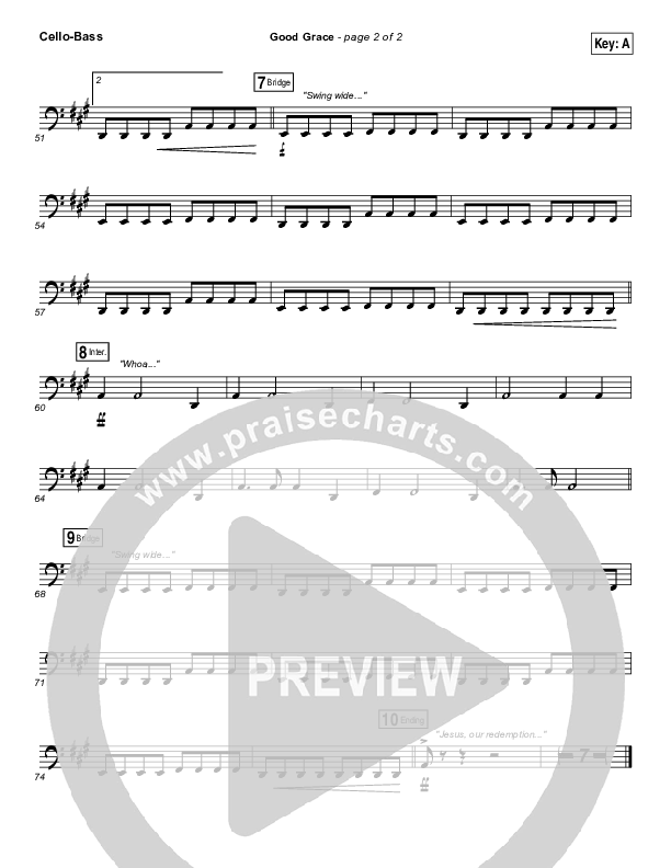 Good Grace Cello/Bass (Hillsong UNITED / Joel Houston)