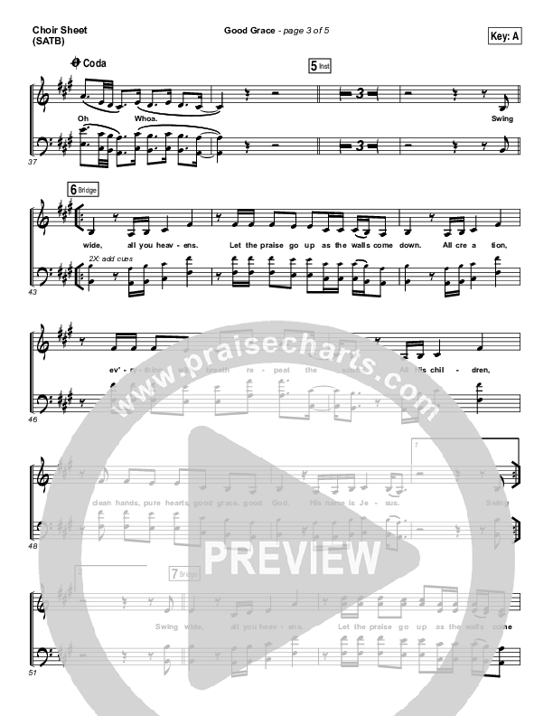 Good Grace Choir Vocals (SATB) (Hillsong UNITED / Joel Houston)