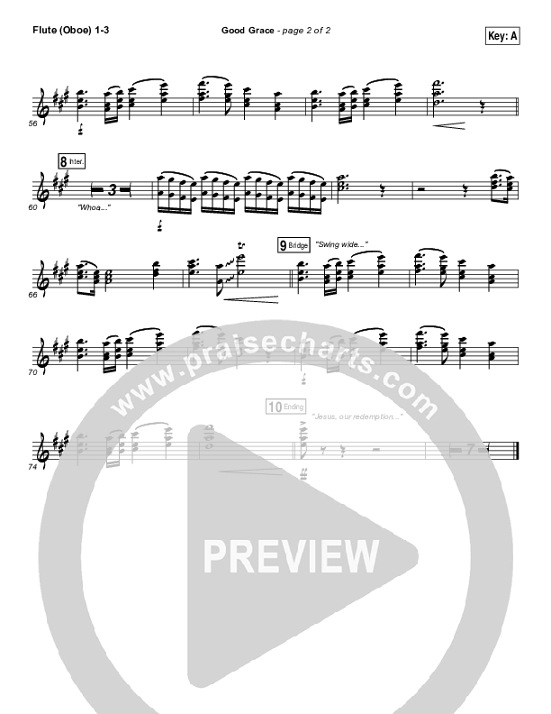 Good Grace Flute/Oboe 1/2/3 (Hillsong UNITED / Joel Houston)