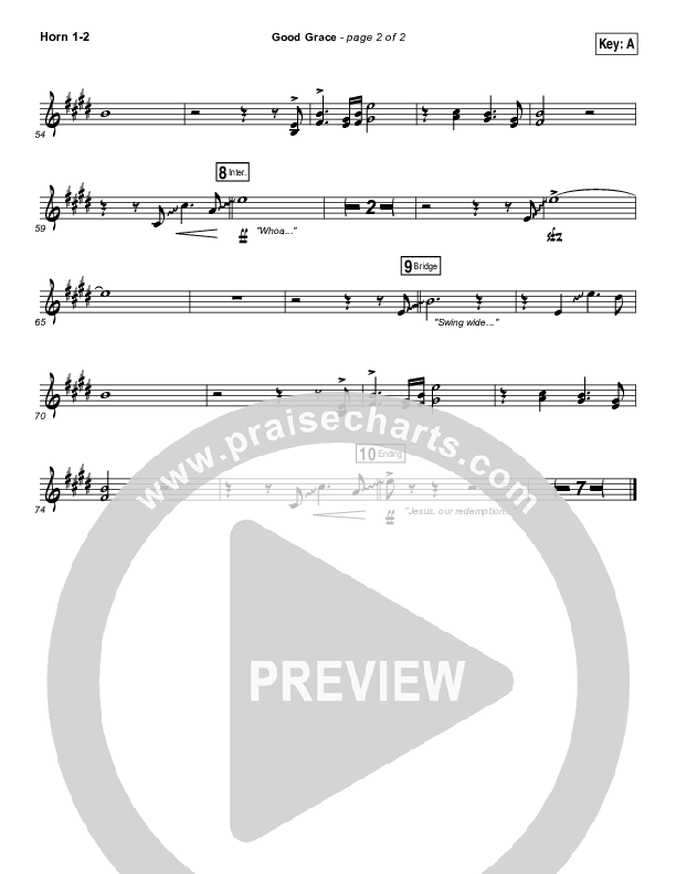 Good Grace French Horn 1/2 (Hillsong UNITED / Joel Houston)