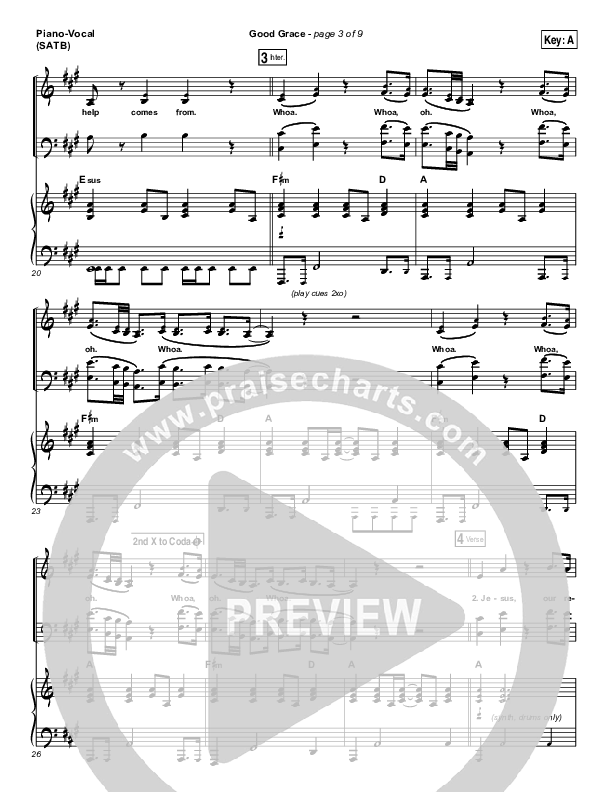 Good Grace Piano/Vocal (SATB) (Hillsong UNITED / Joel Houston)