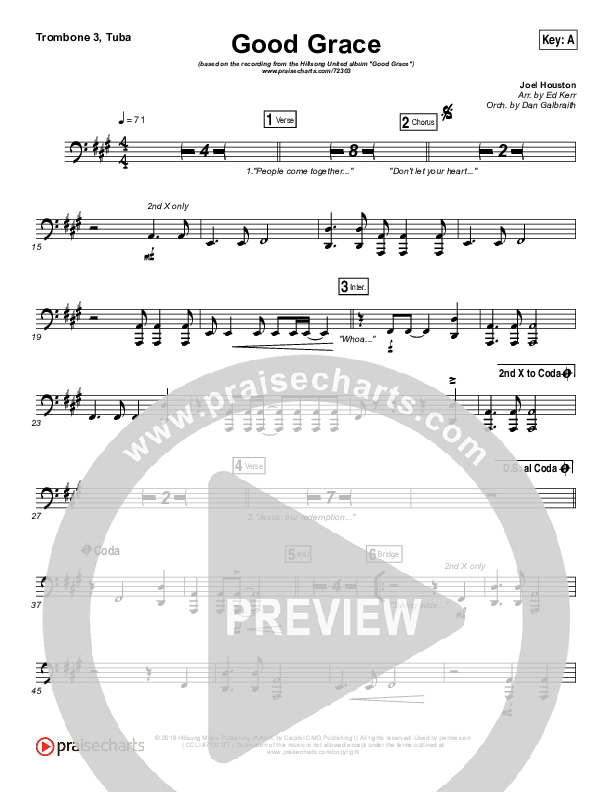 Good Grace Trombone 3/Tuba (Hillsong UNITED / Joel Houston)