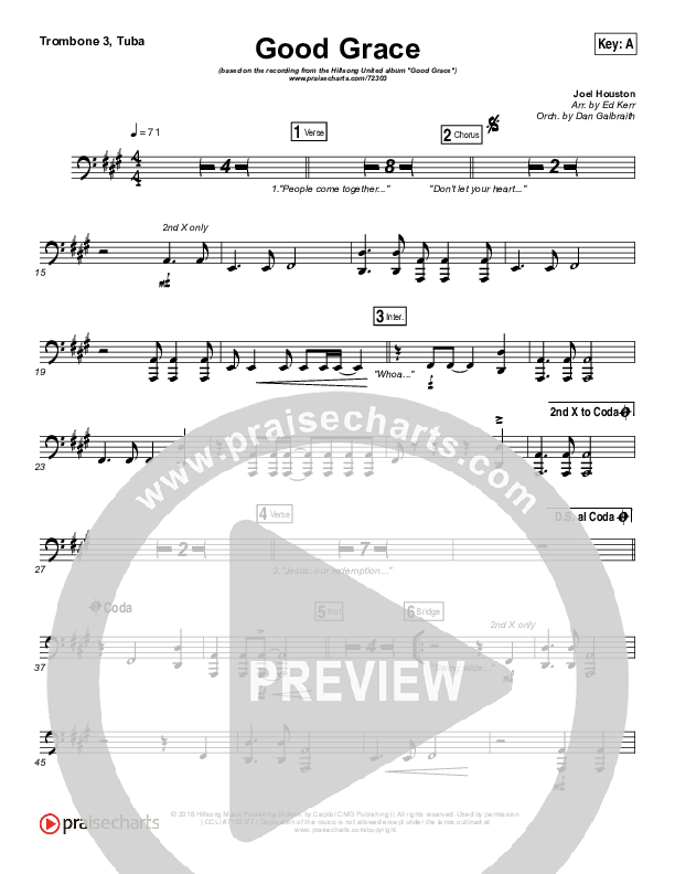 Good Grace Trombone 3/Tuba (Hillsong UNITED / Joel Houston)