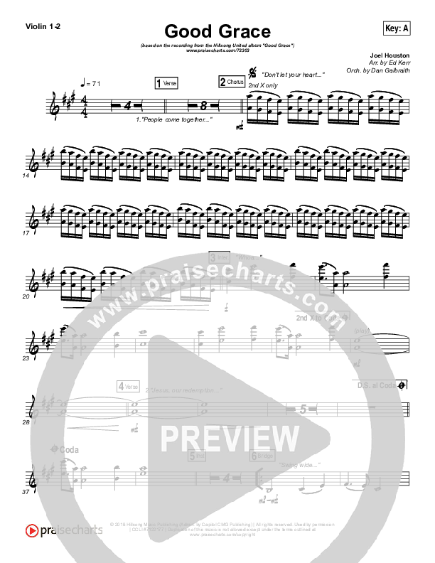 Good Grace Violin 1/2 (Hillsong UNITED / Joel Houston)