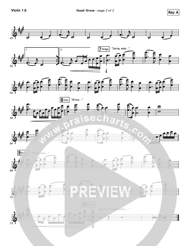 Good Grace Violin 1/2 (Hillsong UNITED / Joel Houston)