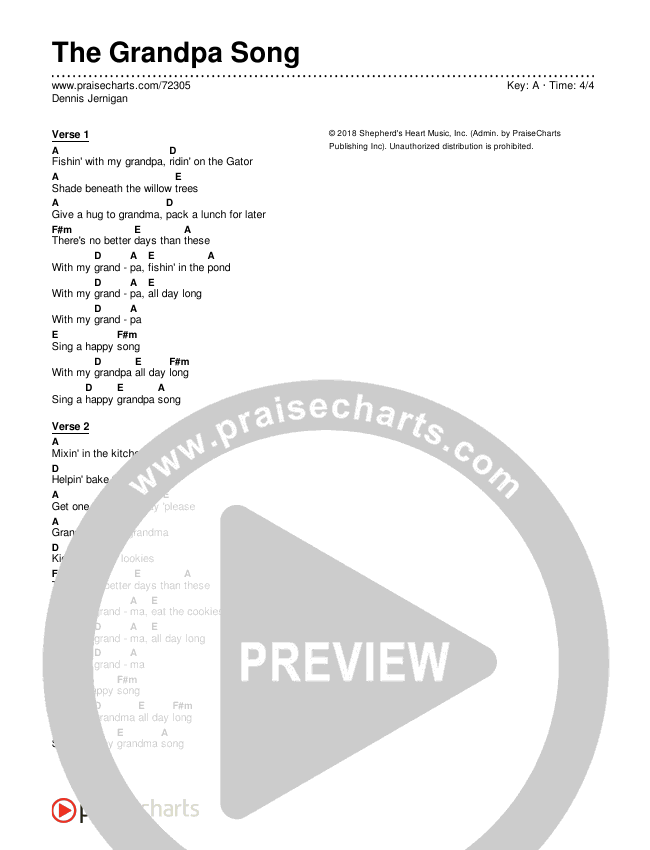 The Grandpa Song Chords & Lyrics (Dennis Jernigan)