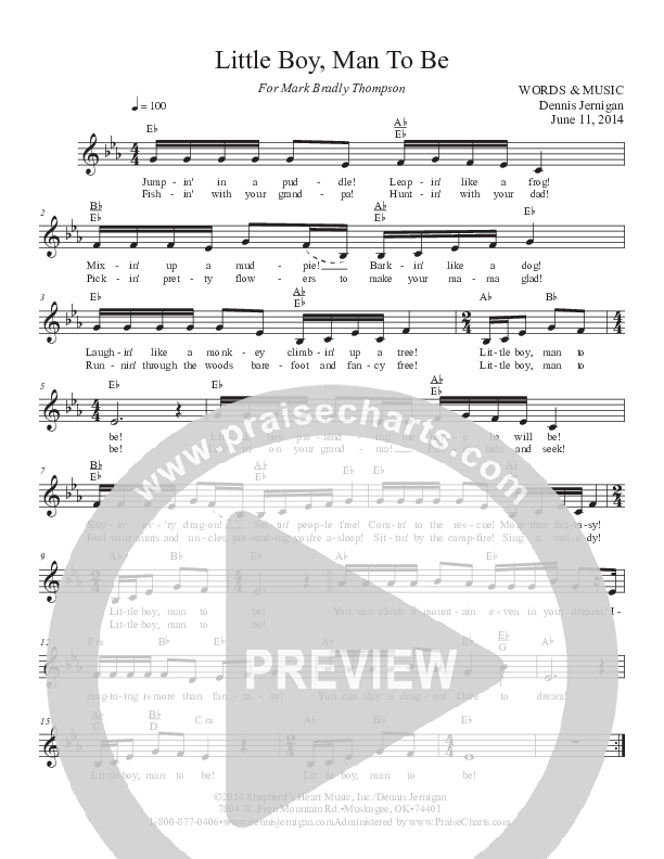 Little Boy Man To Be Lead & Piano (Dennis Jernigan)