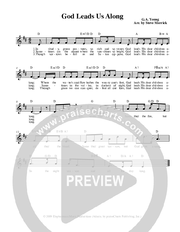 God Leads Us Along Lead Sheet (Stephen Merrick)