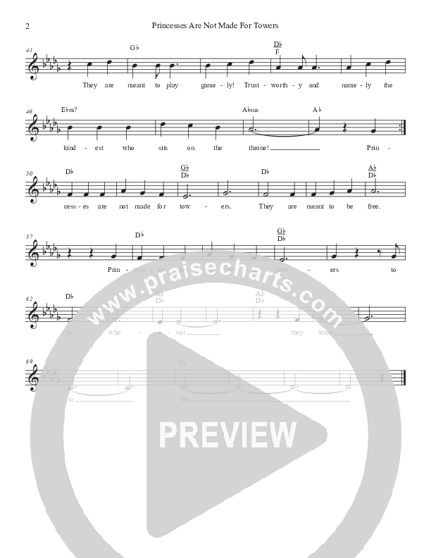 Princesses Are Not Made For Towers Lead Sheet (Dennis Jernigan)