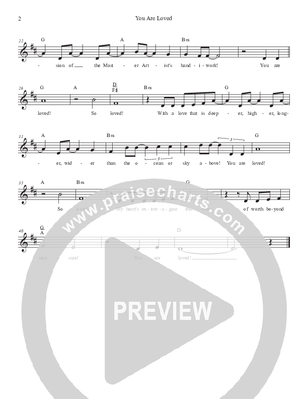 You Are Loved Lead Sheet (Dennis Jernigan)