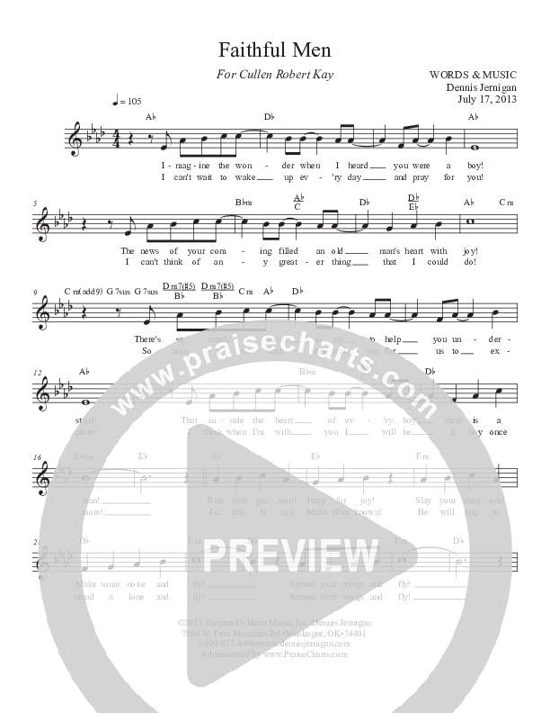 Faithful Men Lead & Piano (Dennis Jernigan)