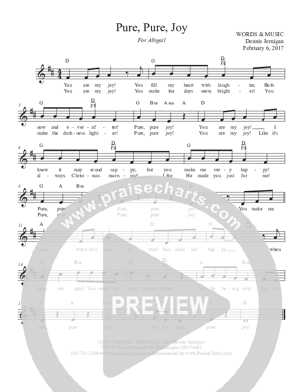 Pure Pure Joy Lead Sheet (Dennis Jernigan)