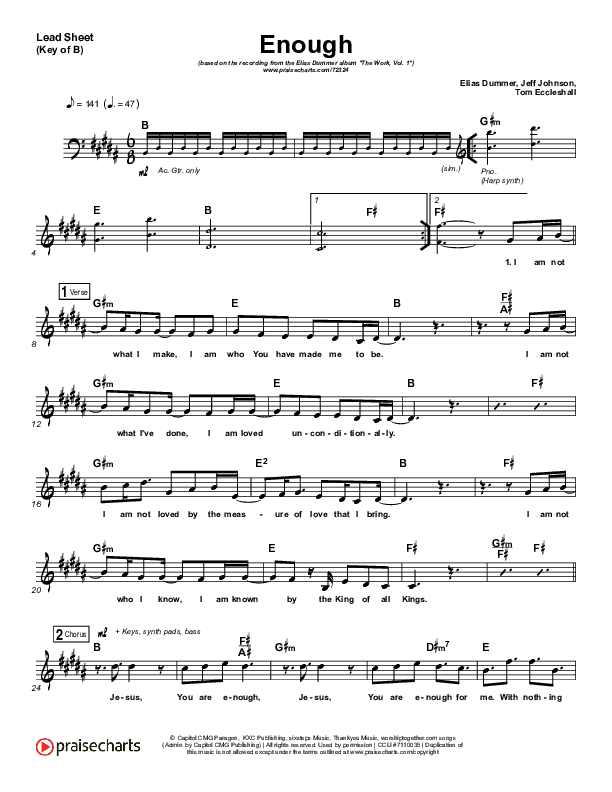 Enough Lead Sheet (Melody) (Elias Dummer)