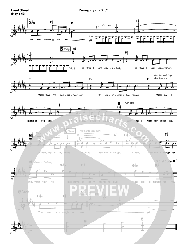 Enough Lead Sheet (Melody) (Elias Dummer)