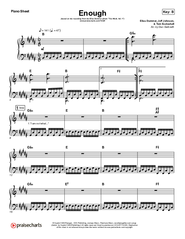 Enough Piano Sheet (Elias Dummer)