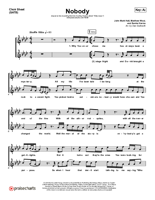 Nobody Choir Vocals (SATB) (Casting Crowns / Matthew West)