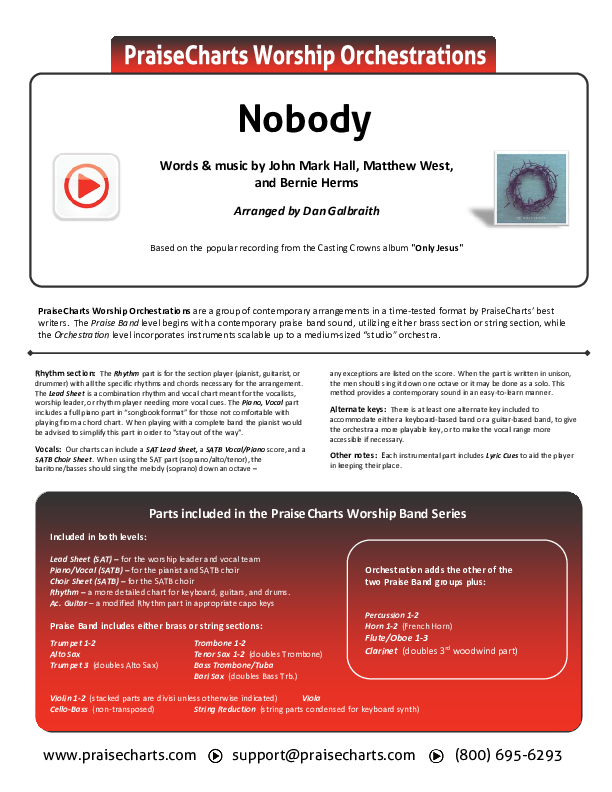 Nobody Orchestration (Casting Crowns / Matthew West)