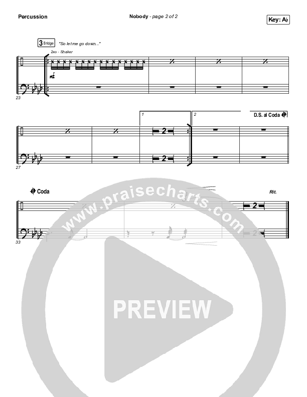 Nobody Percussion (Casting Crowns / Matthew West)