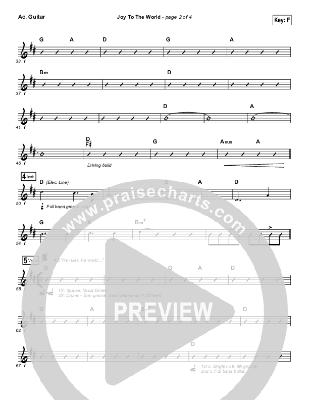 Joy To The World (Live) Acoustic Guitar (Jeremy Riddle)