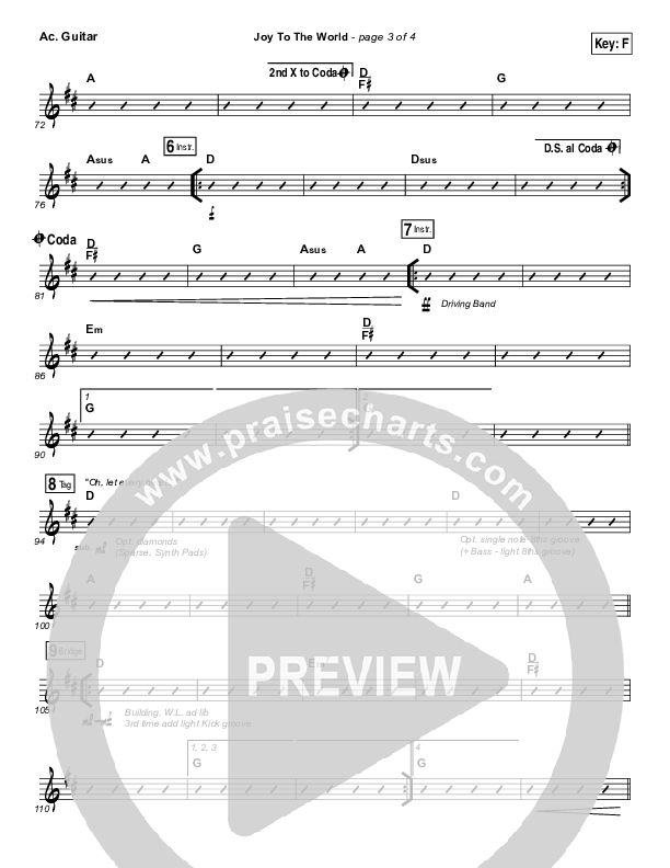 Joy To The World (Live) Acoustic Guitar (Jeremy Riddle)