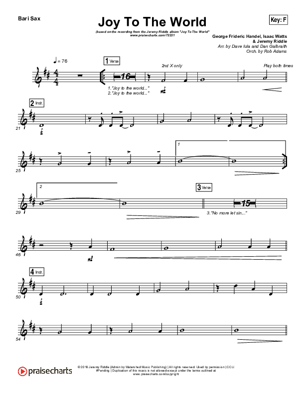 Joy To The World (Live) Bari Sax (Jeremy Riddle)