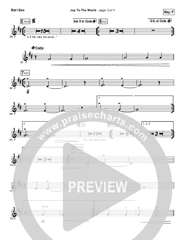 Joy To The World (Live) Bari Sax (Jeremy Riddle)