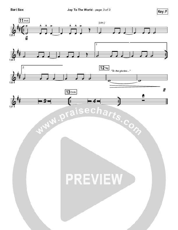 Joy To The World (Live) Bari Sax (Jeremy Riddle)