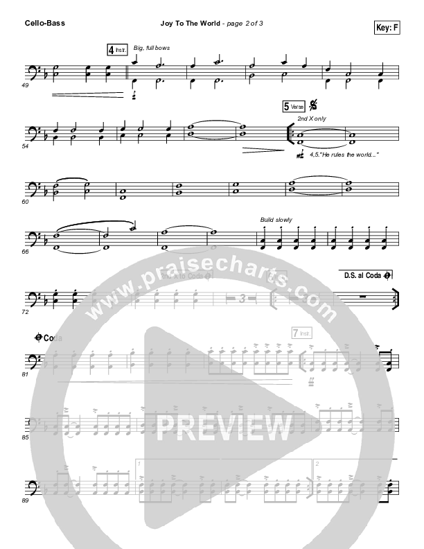 Joy To The World (Live) Cello/Bass (Jeremy Riddle)