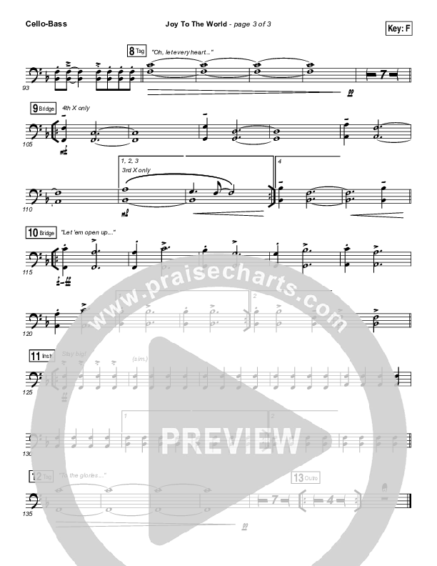 Joy To The World (Live) Cello/Bass (Jeremy Riddle)