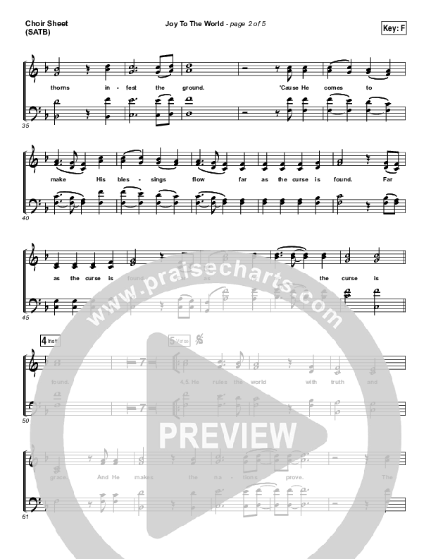 Joy To The World (Live) Choir Sheet (SATB) (Jeremy Riddle)