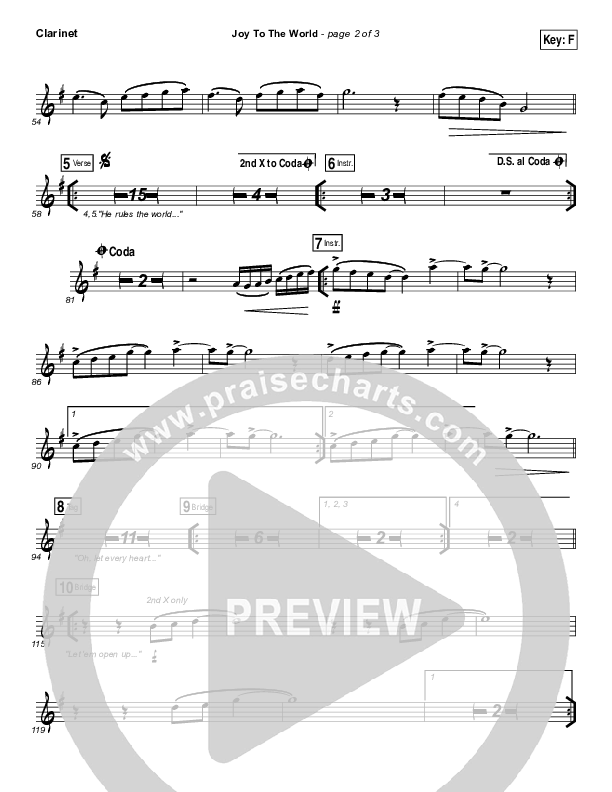 Joy To The World (Live) Clarinet (Jeremy Riddle)